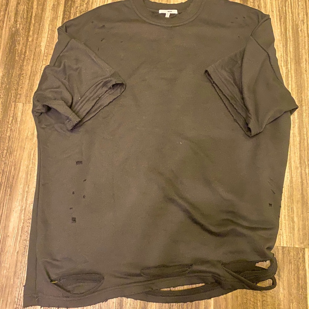 Black Ripped T-Shirt